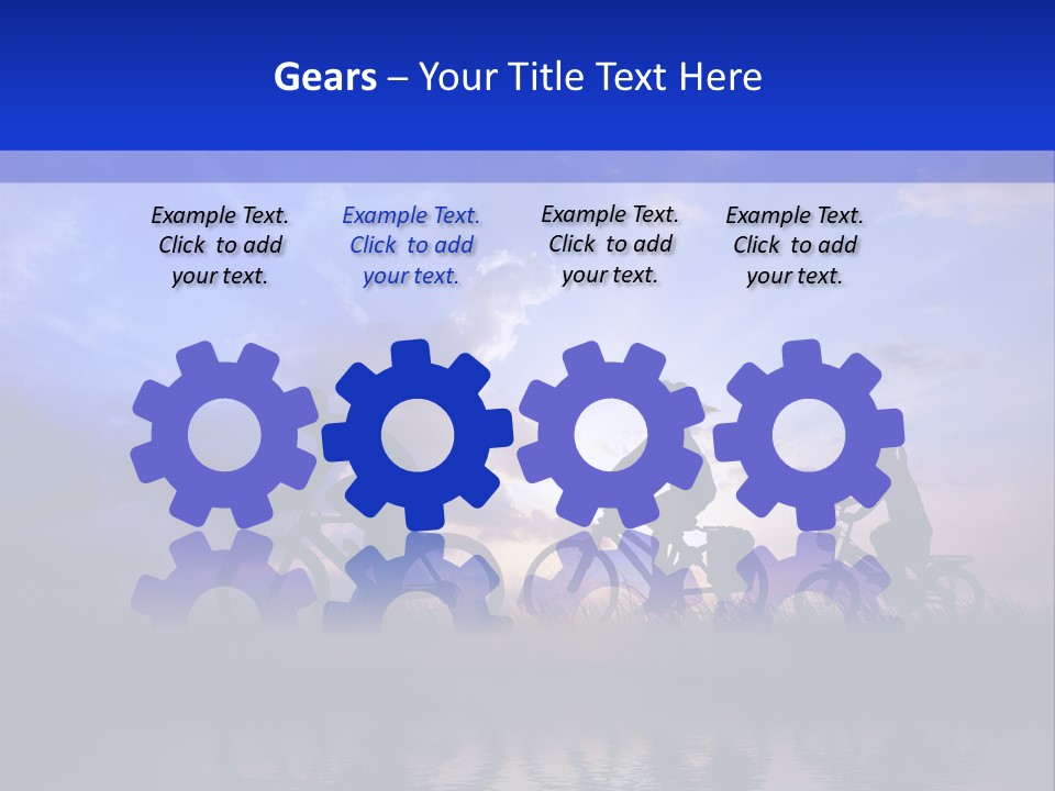 Sundown Kids Bicycle PowerPoint Template