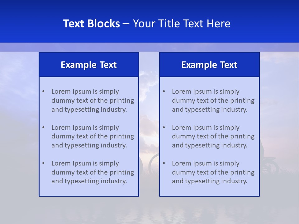 Sundown Kids Bicycle PowerPoint Template