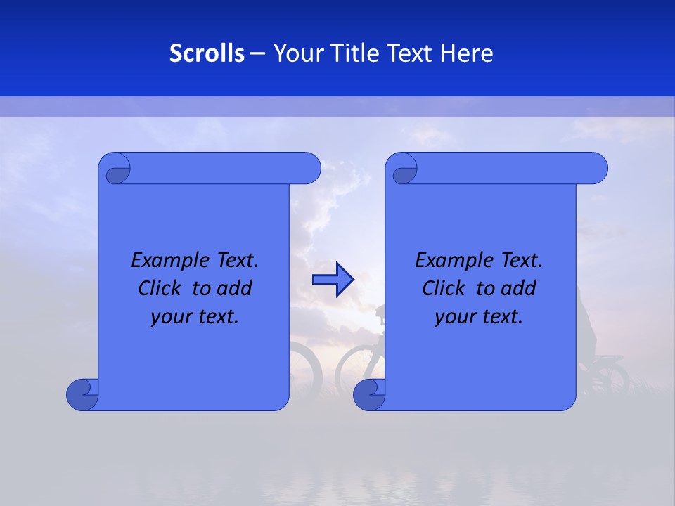Sundown Kids Bicycle PowerPoint Template