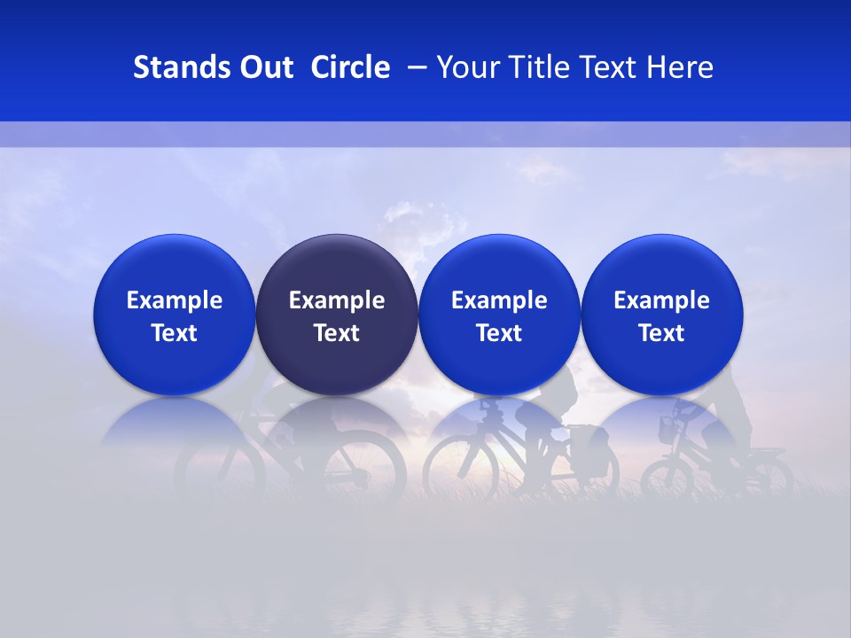 Sundown Kids Bicycle PowerPoint Template