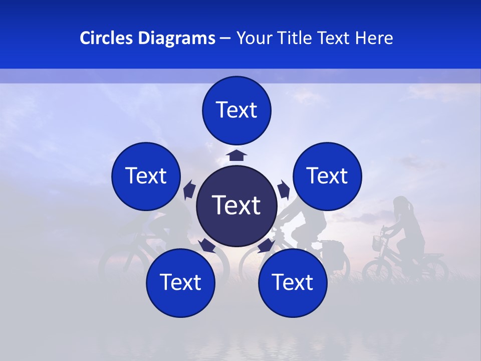 Sundown Kids Bicycle PowerPoint Template