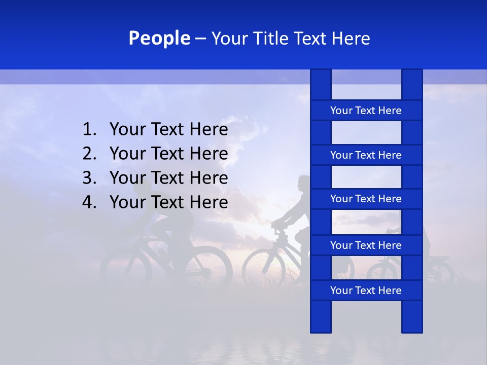 Sundown Kids Bicycle PowerPoint Template
