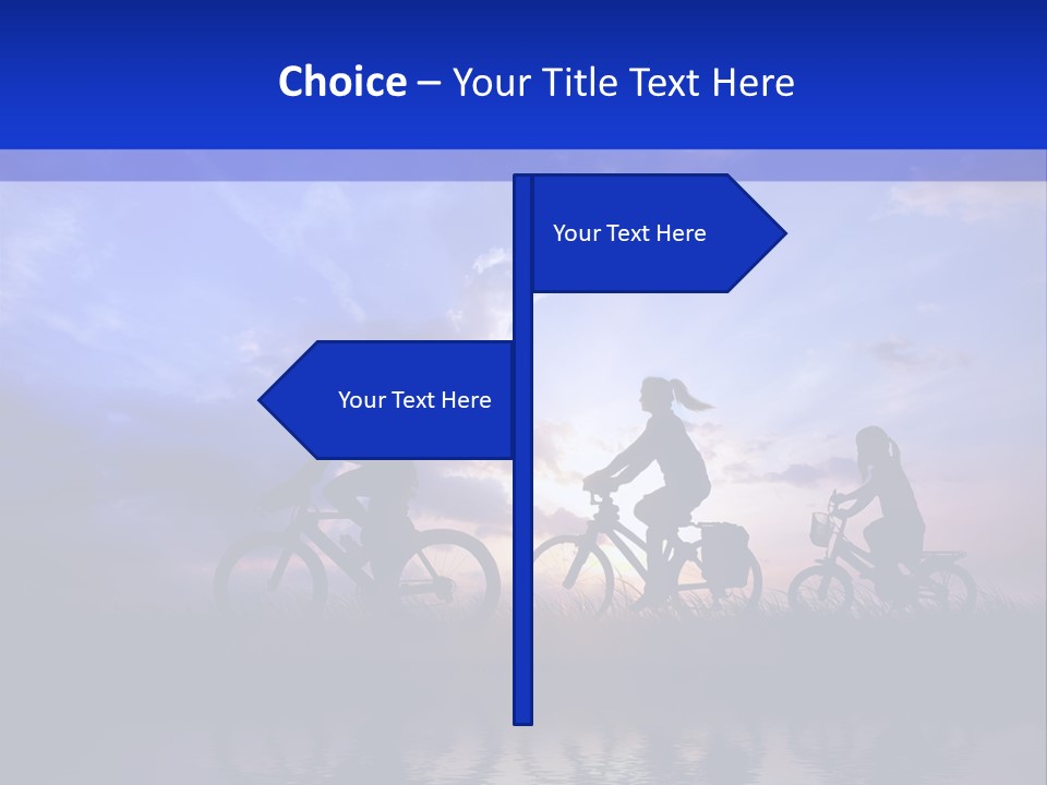 Sundown Kids Bicycle PowerPoint Template