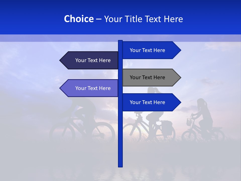 Sundown Kids Bicycle PowerPoint Template