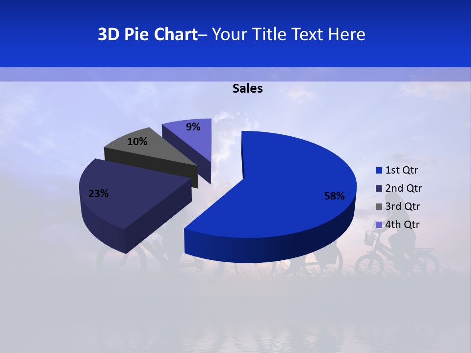 Sundown Kids Bicycle PowerPoint Template
