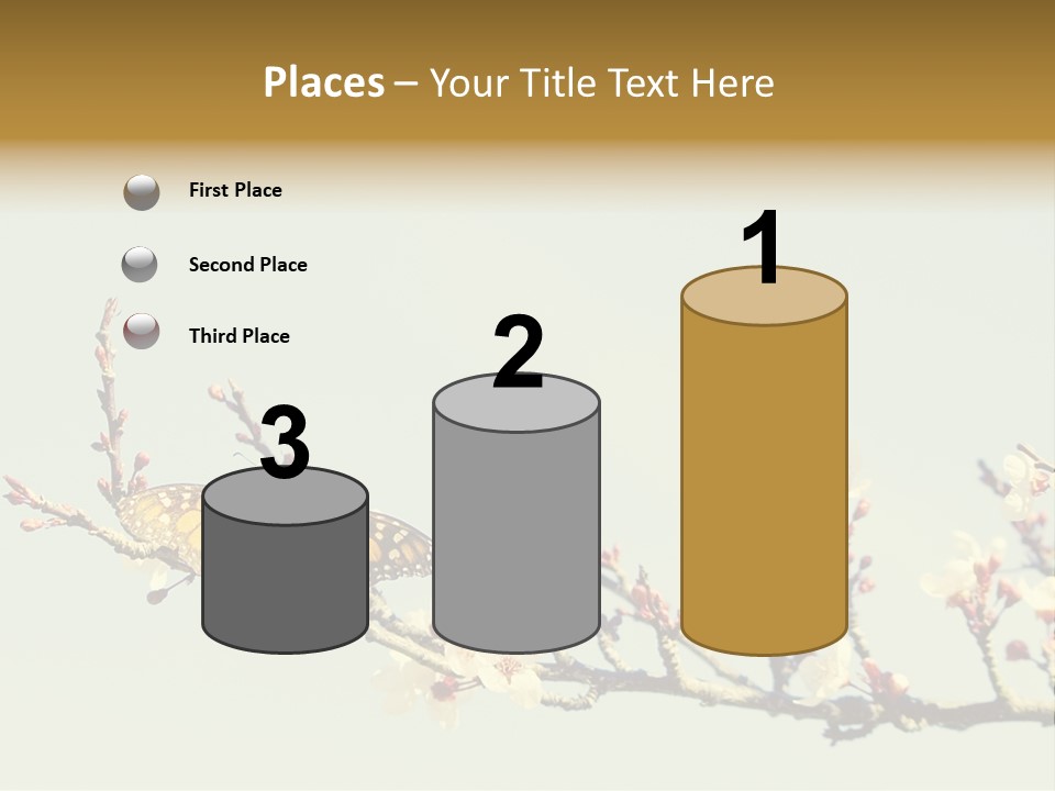 Wallpaper Orange Butterfly PowerPoint Template