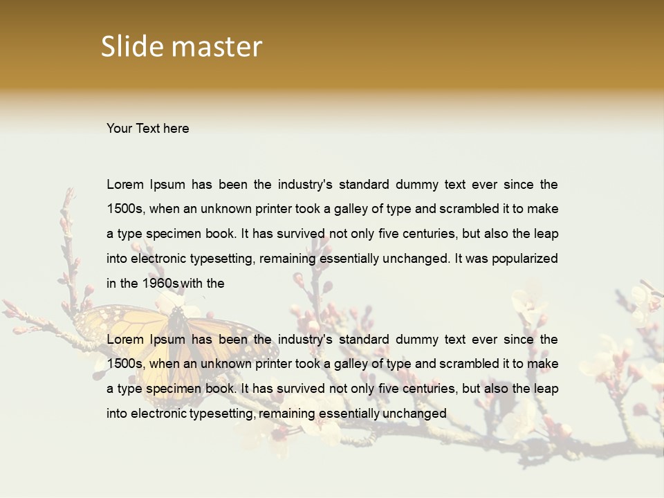 Wallpaper Orange Butterfly PowerPoint Template