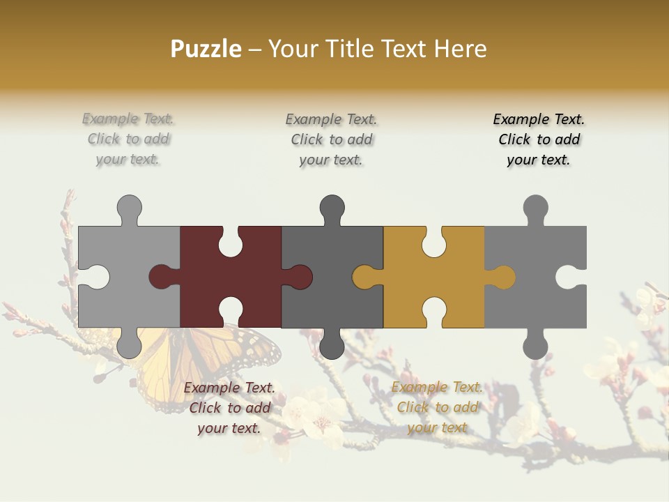 Wallpaper Orange Butterfly PowerPoint Template