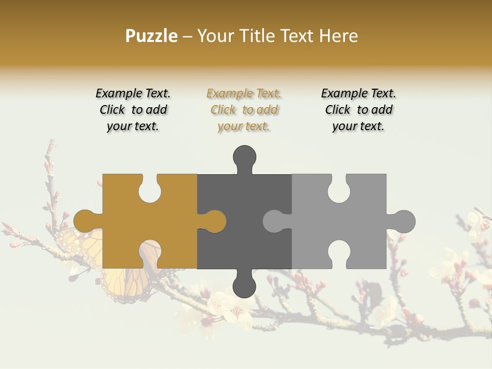 Wallpaper Orange Butterfly PowerPoint Template