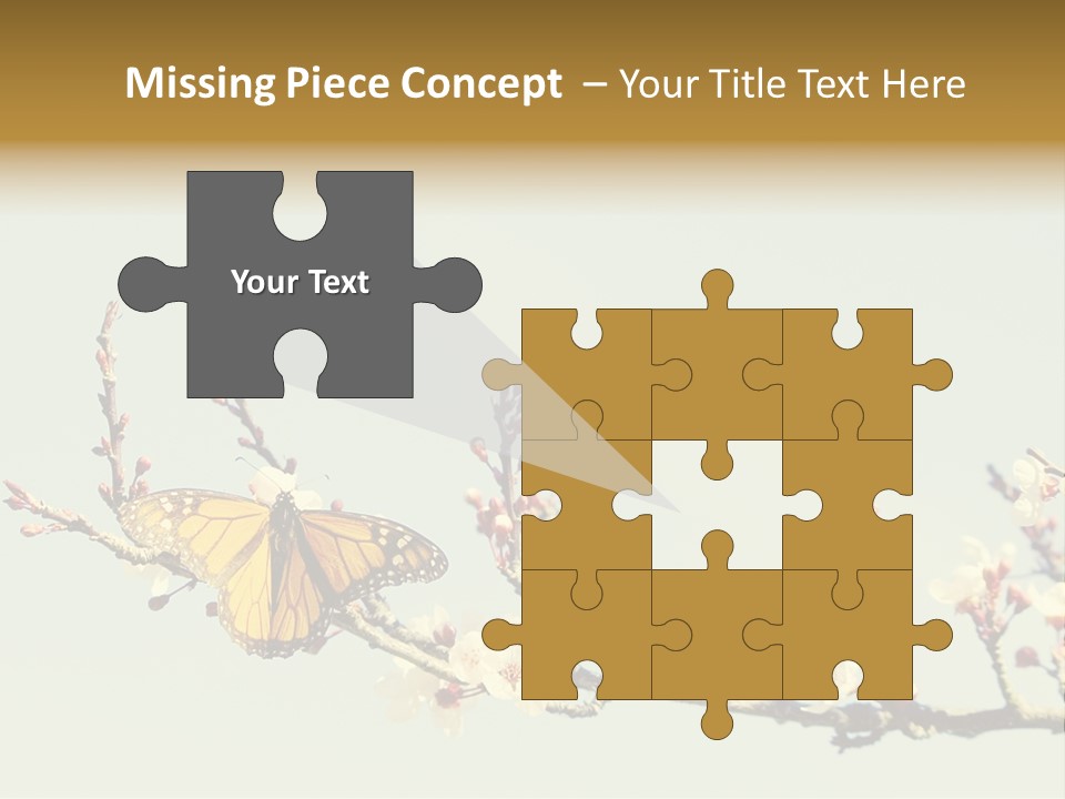 Wallpaper Orange Butterfly PowerPoint Template