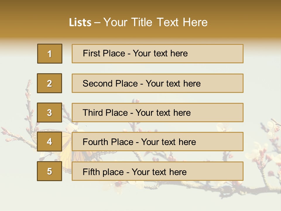 Wallpaper Orange Butterfly PowerPoint Template
