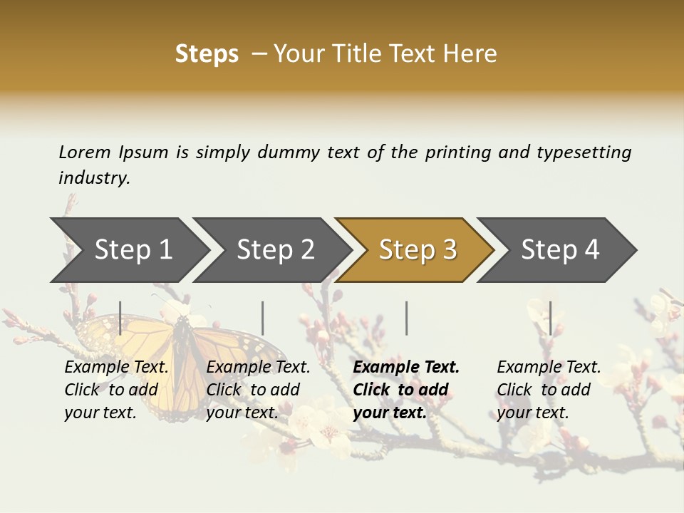 Wallpaper Orange Butterfly PowerPoint Template