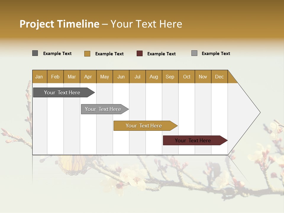 Wallpaper Orange Butterfly PowerPoint Template