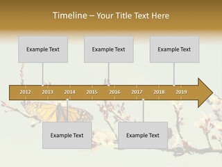 Wallpaper Orange Butterfly PowerPoint Template