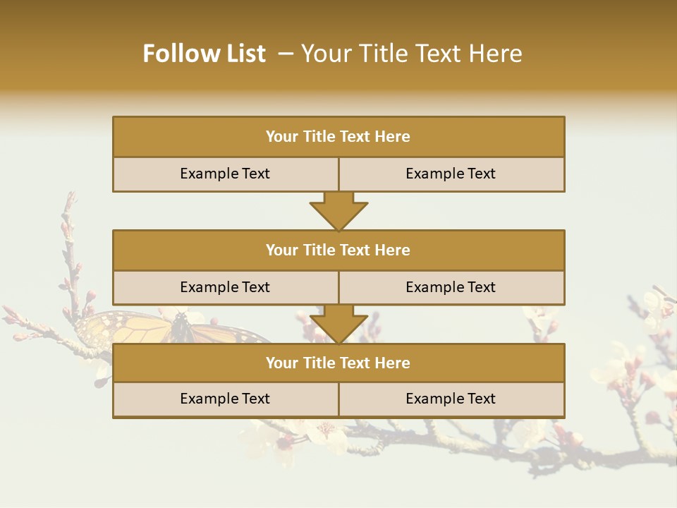 Wallpaper Orange Butterfly PowerPoint Template