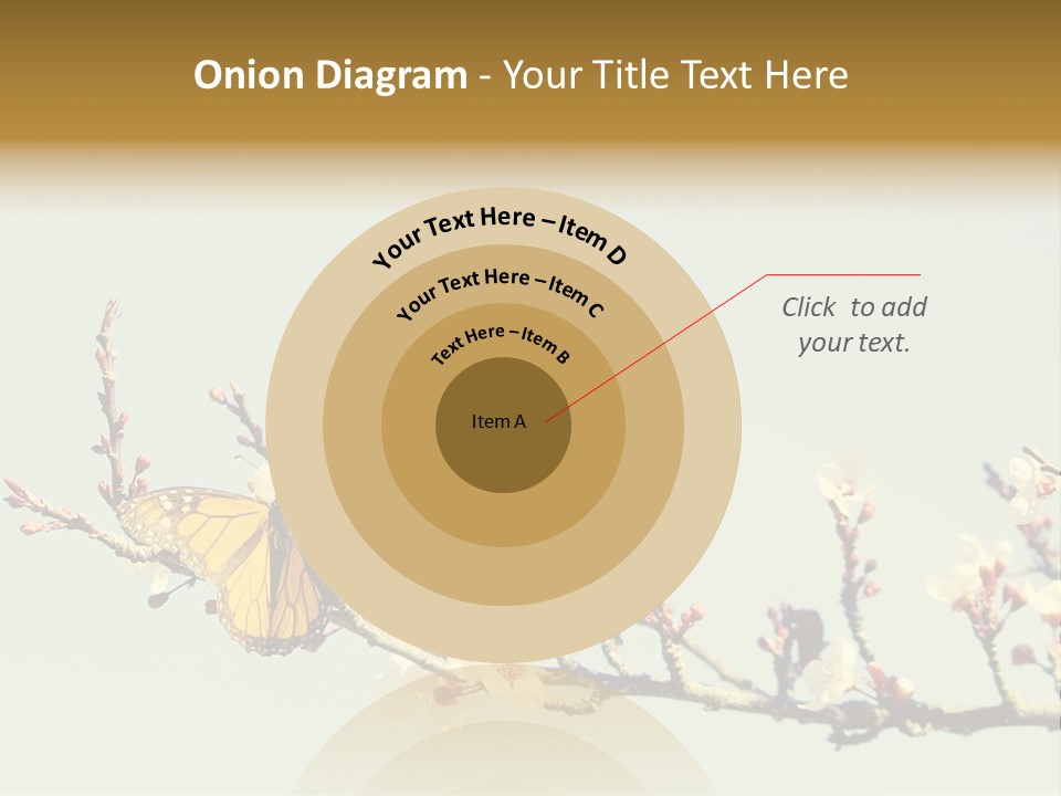 Wallpaper Orange Butterfly PowerPoint Template