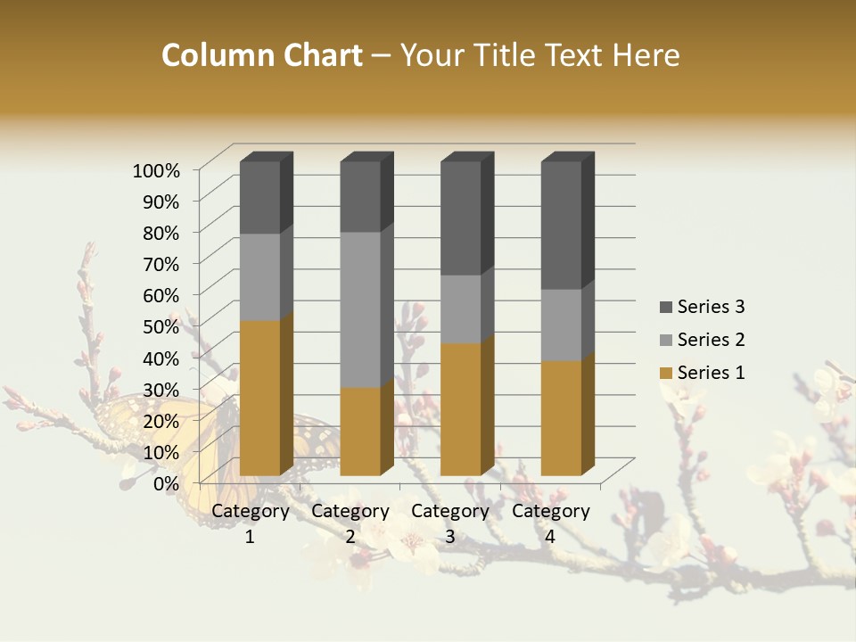 Wallpaper Orange Butterfly PowerPoint Template
