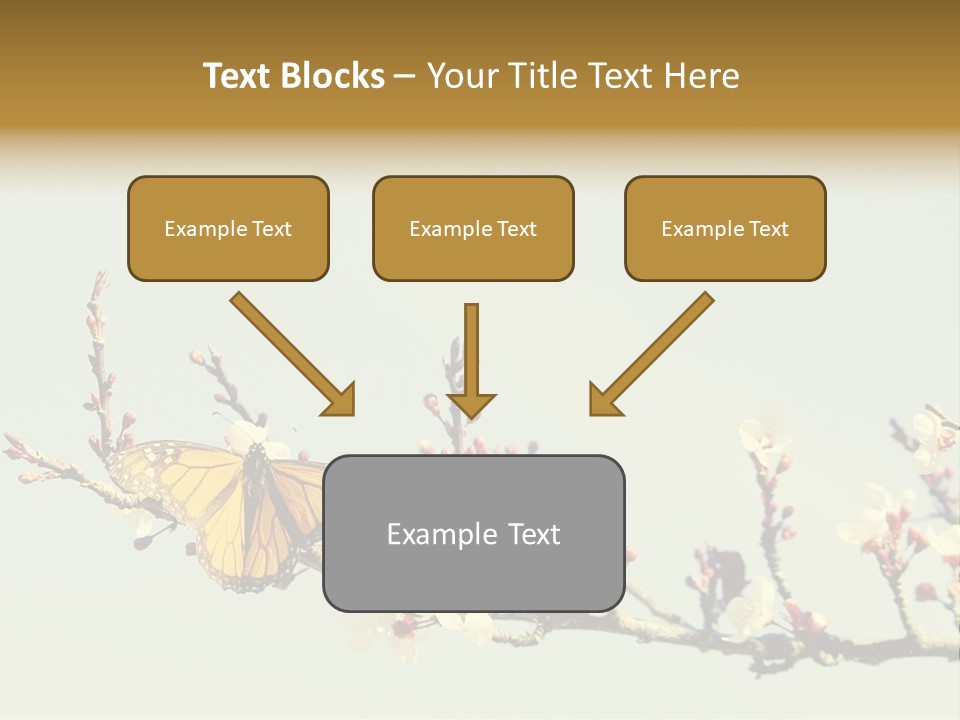 Wallpaper Orange Butterfly PowerPoint Template
