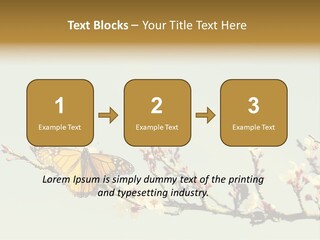 Wallpaper Orange Butterfly PowerPoint Template