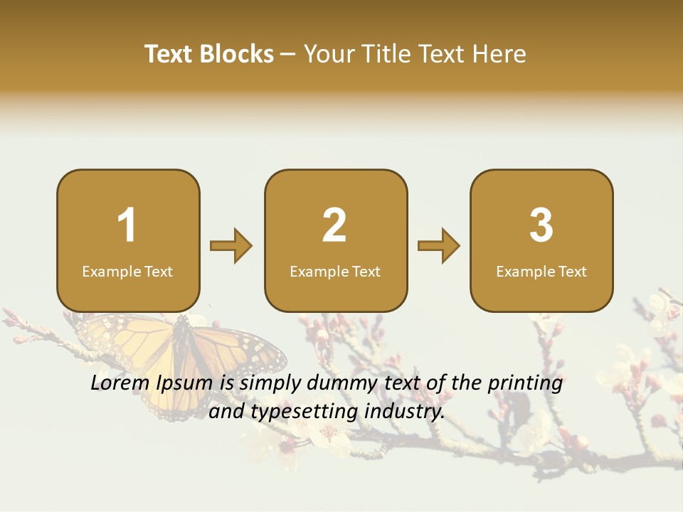 Wallpaper Orange Butterfly PowerPoint Template