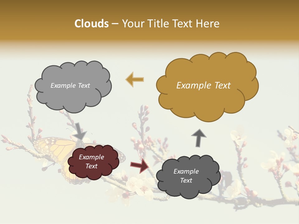 Wallpaper Orange Butterfly PowerPoint Template