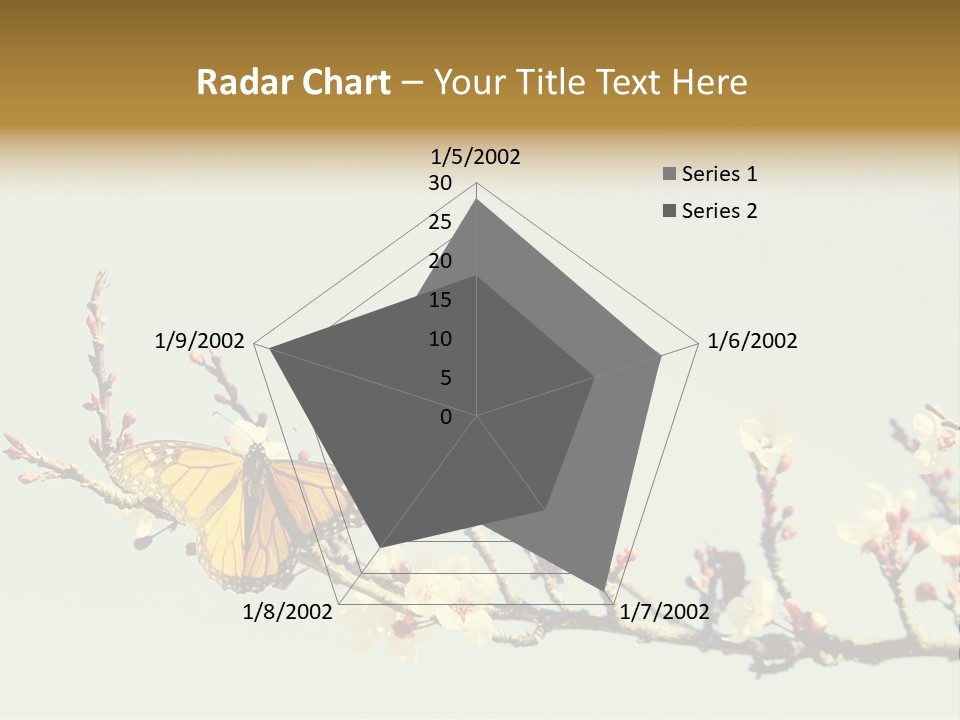 Wallpaper Orange Butterfly PowerPoint Template