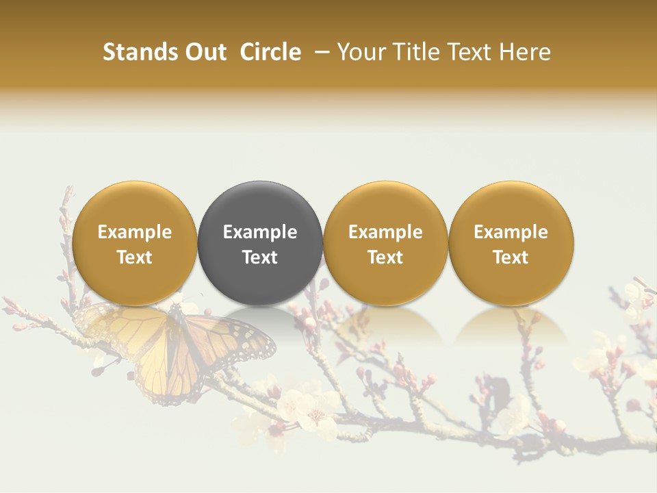 Wallpaper Orange Butterfly PowerPoint Template