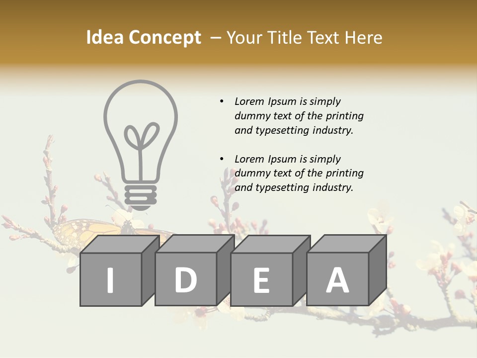 Wallpaper Orange Butterfly PowerPoint Template