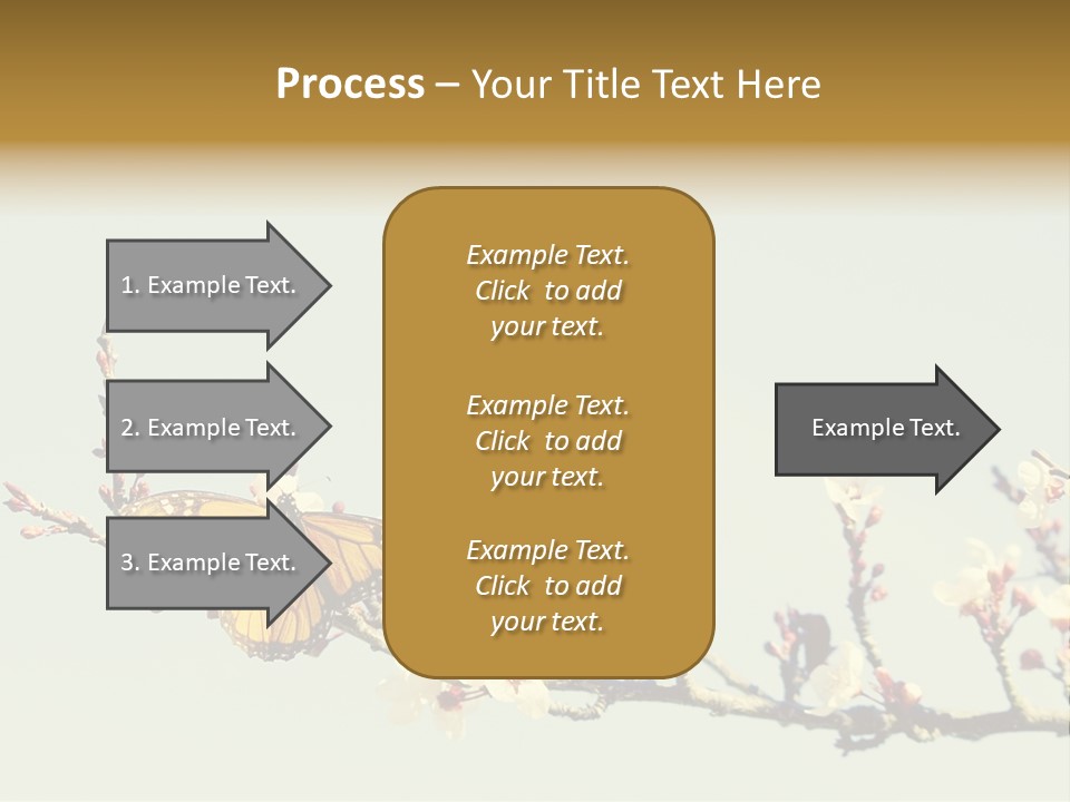 Wallpaper Orange Butterfly PowerPoint Template