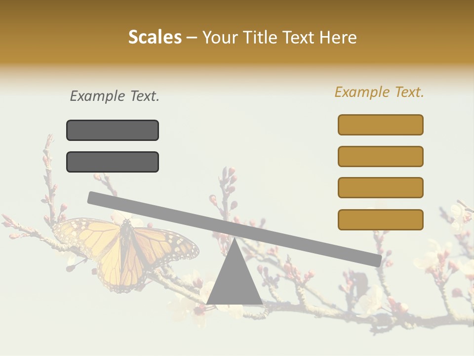 Wallpaper Orange Butterfly PowerPoint Template