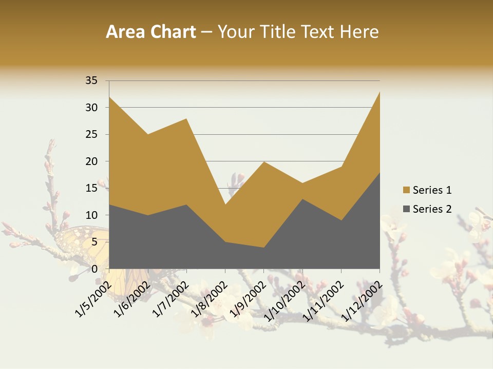 Wallpaper Orange Butterfly PowerPoint Template