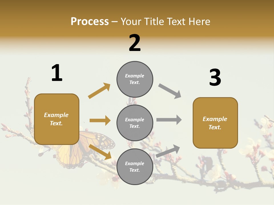 Wallpaper Orange Butterfly PowerPoint Template