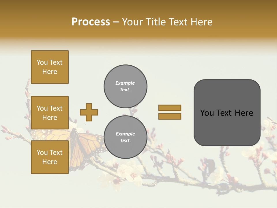 Wallpaper Orange Butterfly PowerPoint Template