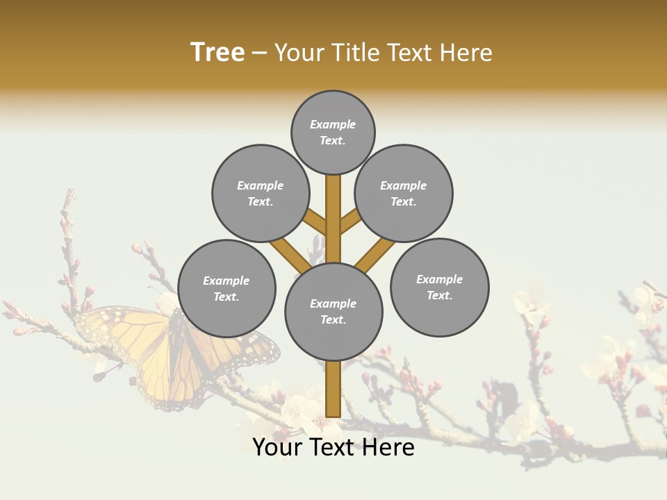 Wallpaper Orange Butterfly PowerPoint Template