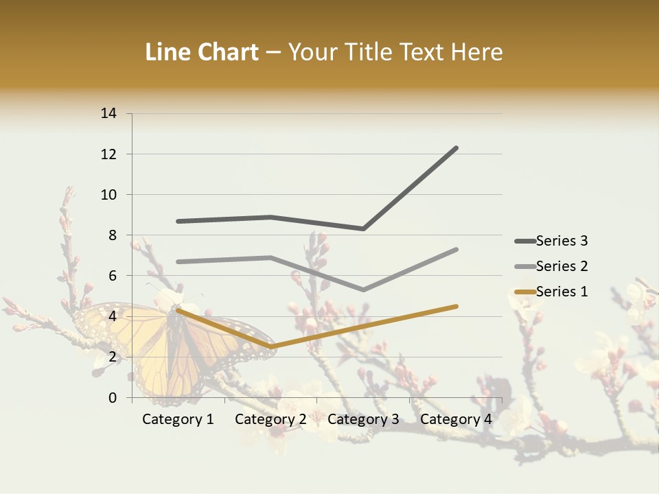 Wallpaper Orange Butterfly PowerPoint Template
