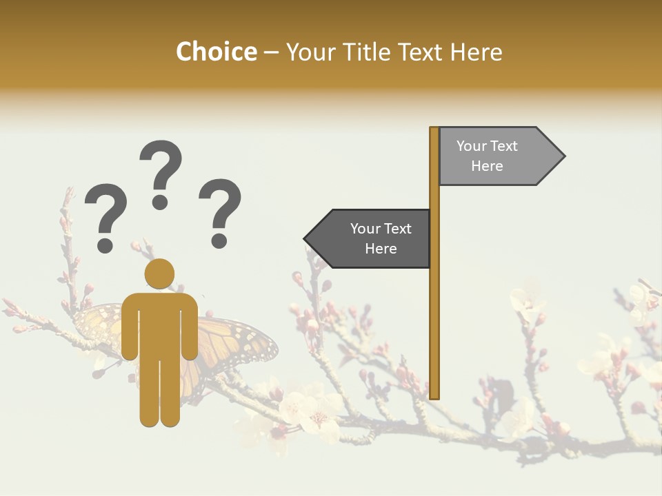 Wallpaper Orange Butterfly PowerPoint Template