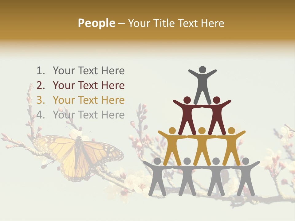 Wallpaper Orange Butterfly PowerPoint Template