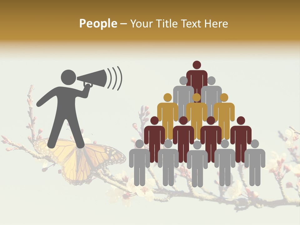 Wallpaper Orange Butterfly PowerPoint Template