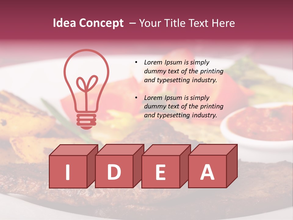Dining Ketchup Plate PowerPoint Template
