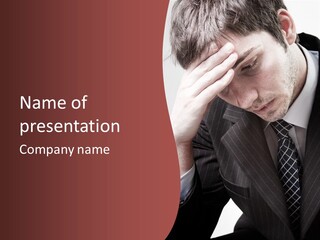 Unhappy Young Hand PowerPoint Template