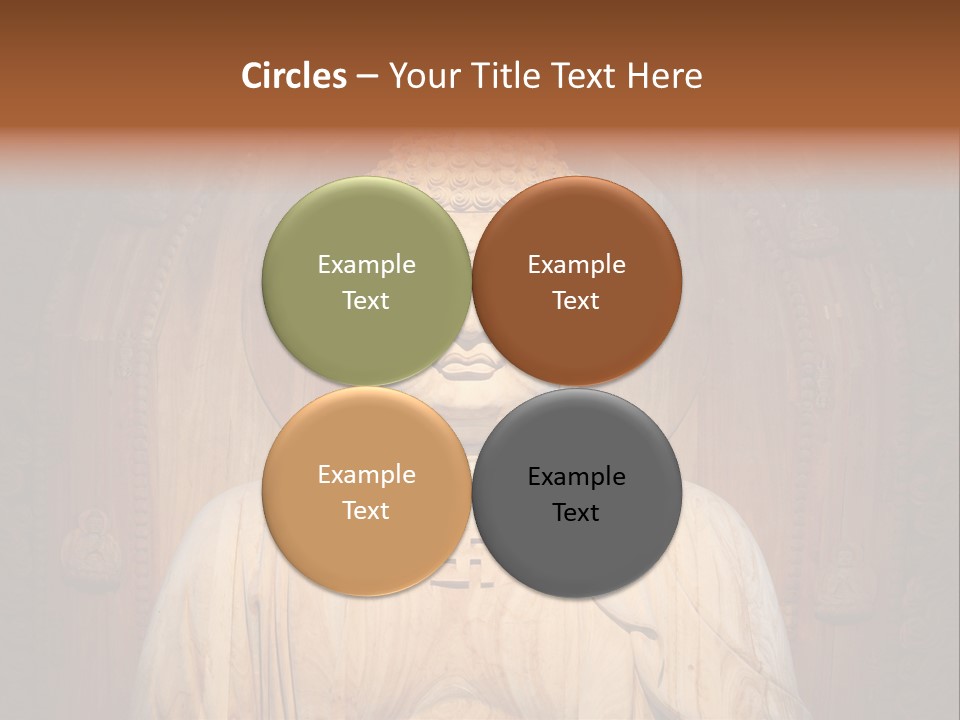 A Buddha Statue Sitting In Front Of A Wooden Wall PowerPoint Template