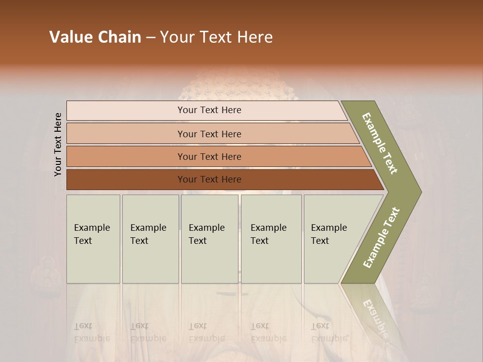 A Buddha Statue Sitting In Front Of A Wooden Wall PowerPoint Template