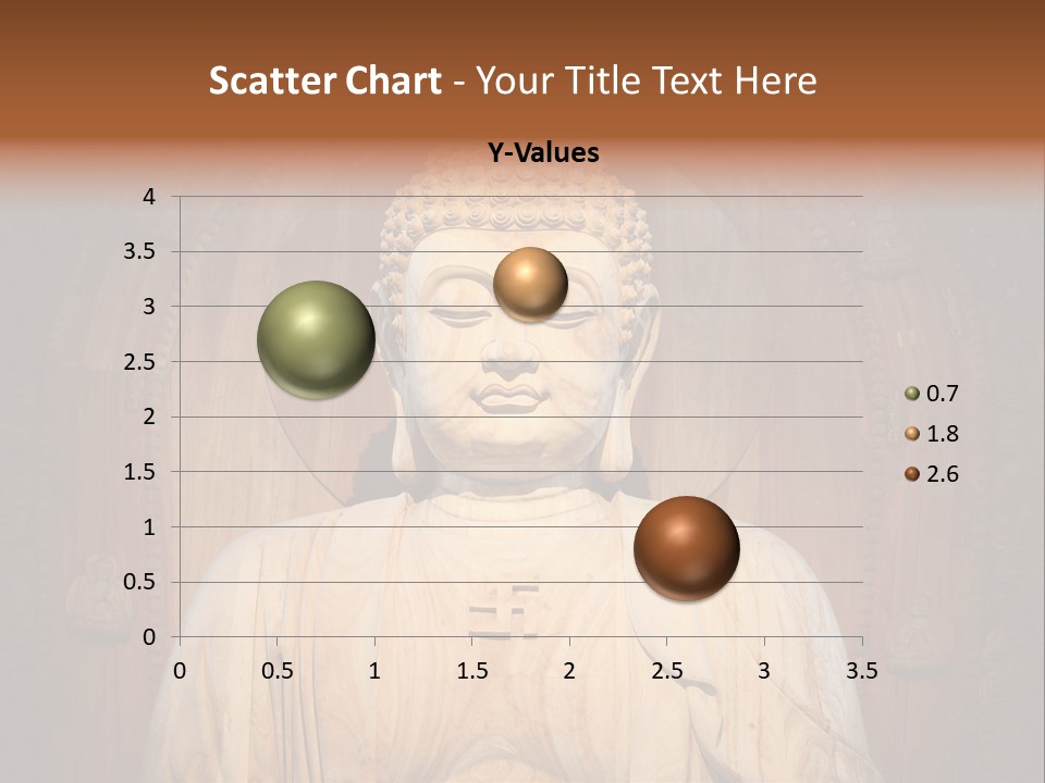 A Buddha Statue Sitting In Front Of A Wooden Wall PowerPoint Template