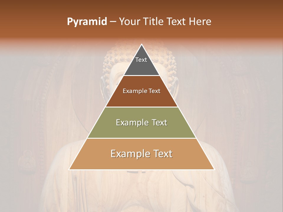 A Buddha Statue Sitting In Front Of A Wooden Wall PowerPoint Template