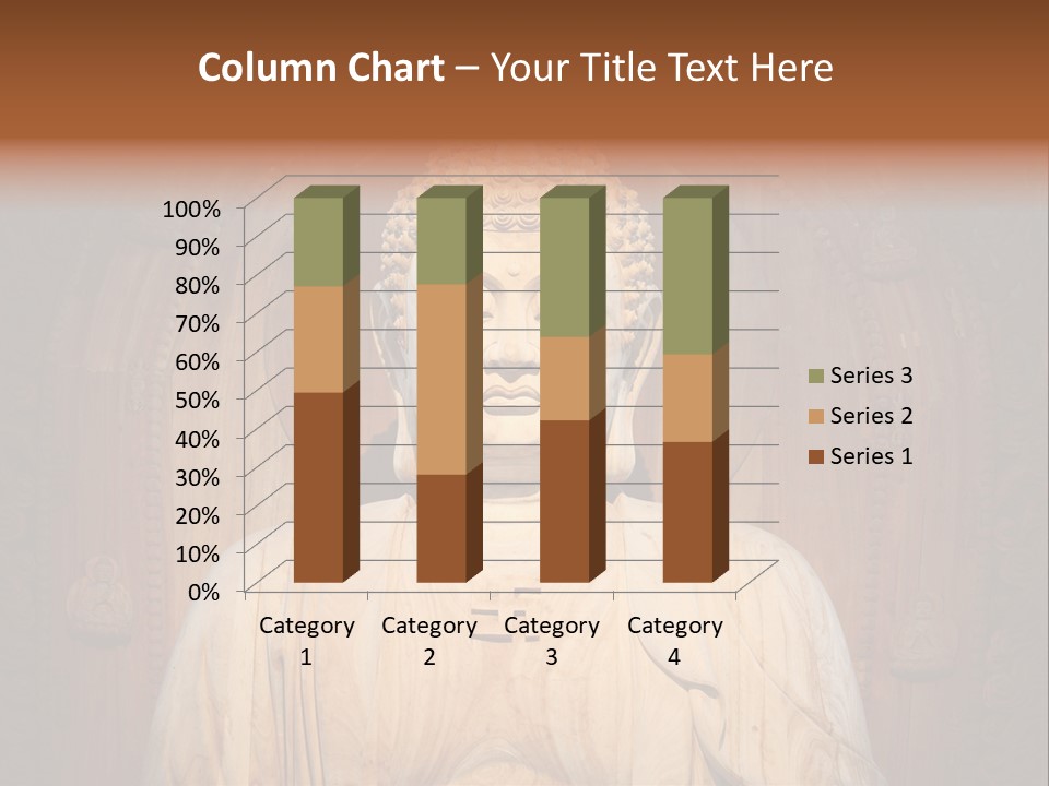 A Buddha Statue Sitting In Front Of A Wooden Wall PowerPoint Template