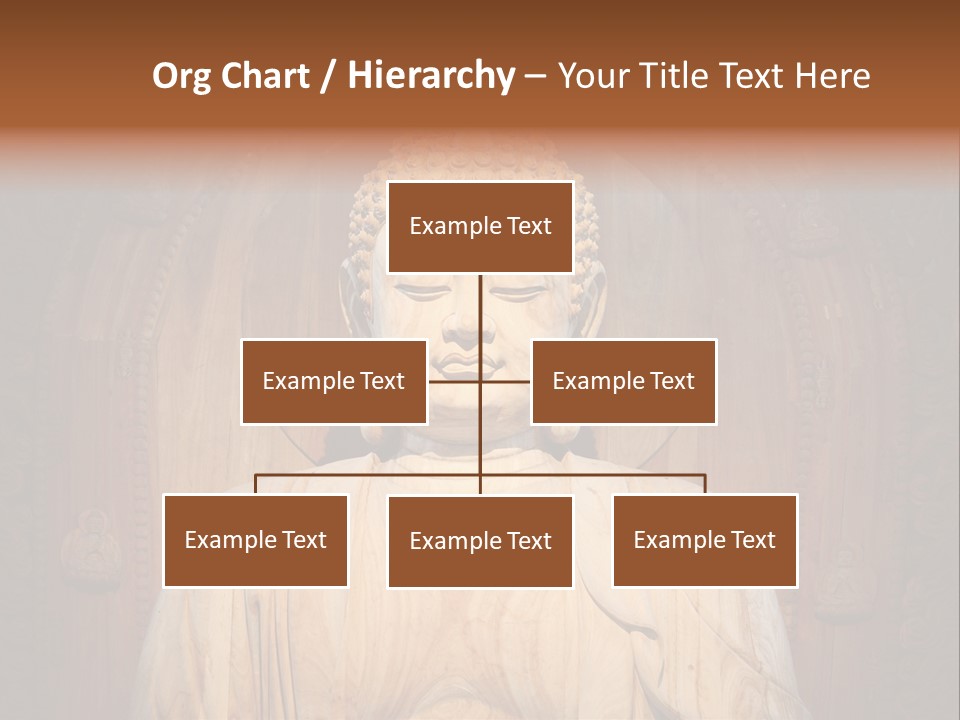 A Buddha Statue Sitting In Front Of A Wooden Wall PowerPoint Template