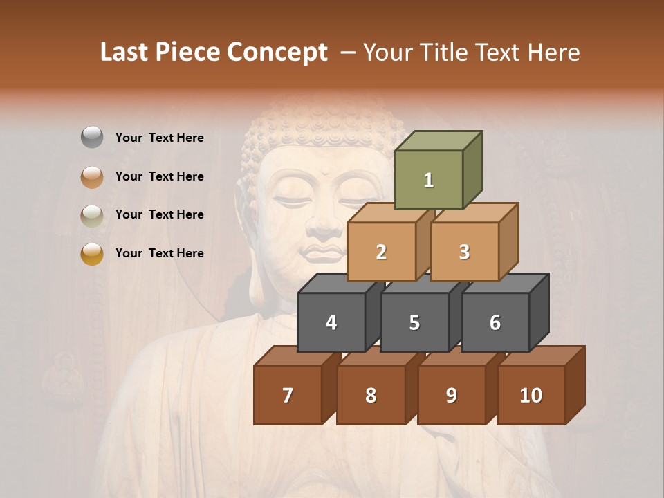 A Buddha Statue Sitting In Front Of A Wooden Wall PowerPoint Template