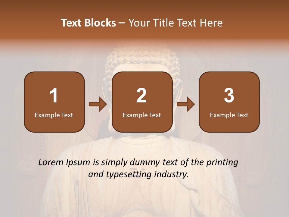 A Buddha Statue Sitting In Front Of A Wooden Wall PowerPoint Template