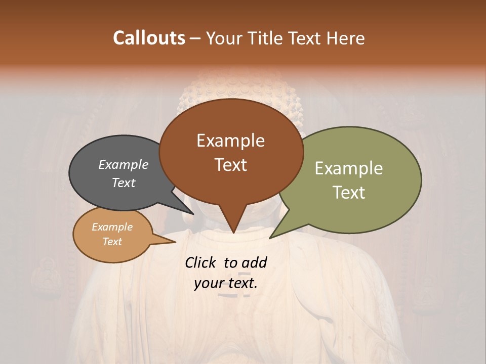 A Buddha Statue Sitting In Front Of A Wooden Wall PowerPoint Template