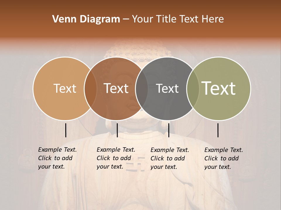 A Buddha Statue Sitting In Front Of A Wooden Wall PowerPoint Template